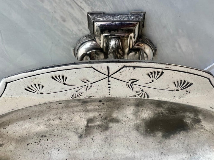 Ornate Wilcox Silverplate Serving Dish w/ Angels