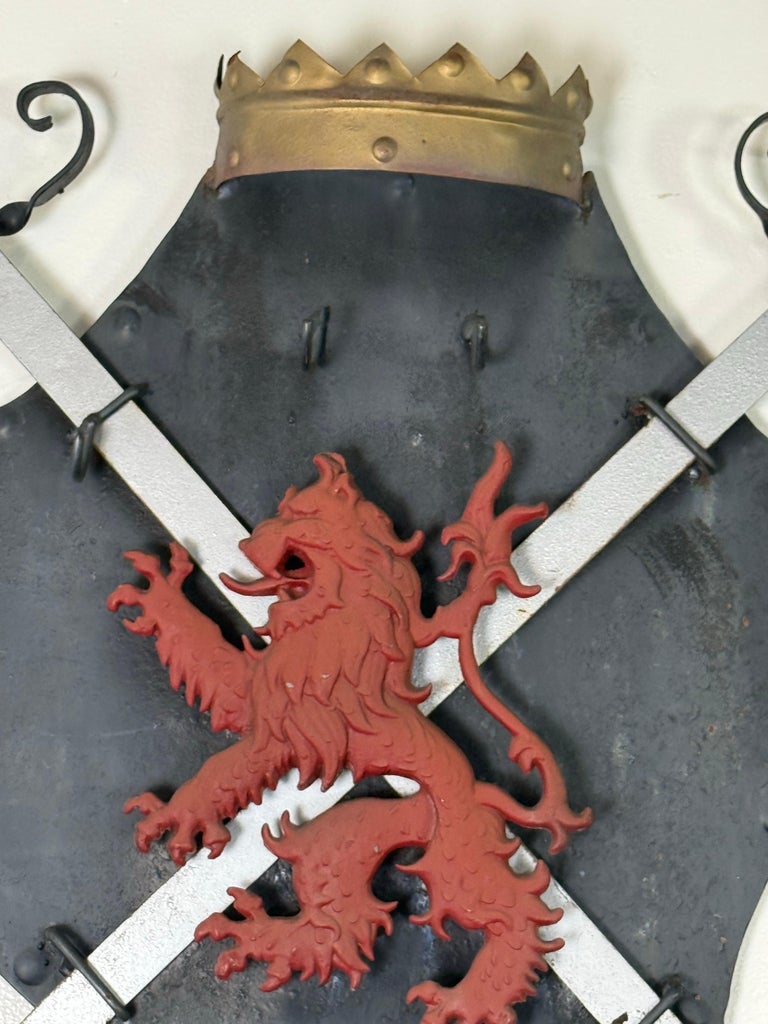 Pair of Vintage Iron Heraldic Wall Plaques