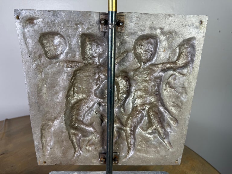 Pair of Italian Cast Metal Figural Lamps
