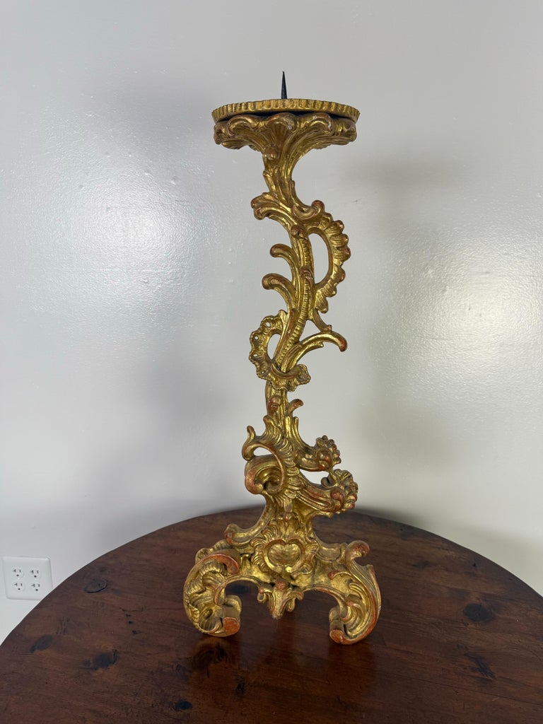 19th C. Italian Giltwood Candlestick