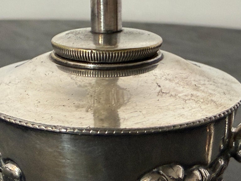 Victorian Silver Plated Oil Lamp by Derby Silver Company