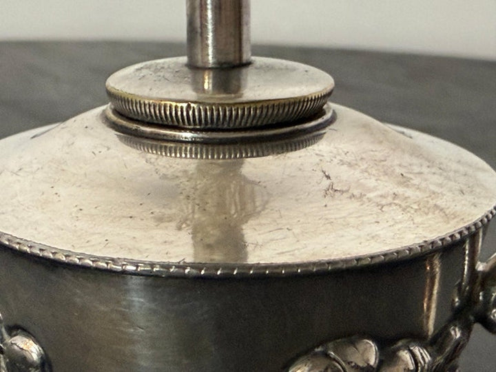 Victorian Silver Plated Oil Lamp by Derby Silver Company