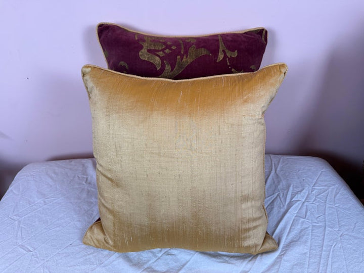 Pair of Stenciled Velvet Nomi Textile Pillows