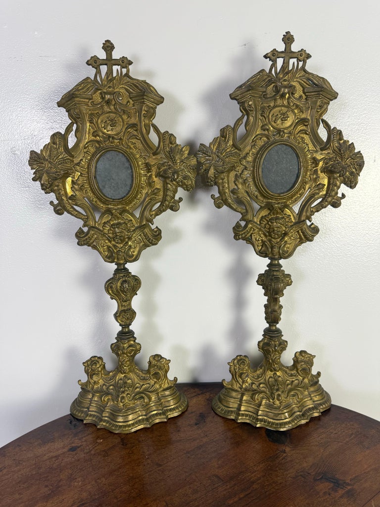 Pair of 19th C. Italian Reliquaries