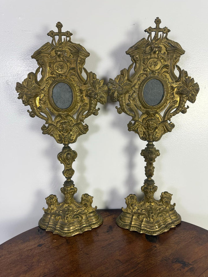 Pair of 19th C. Italian Reliquaries
