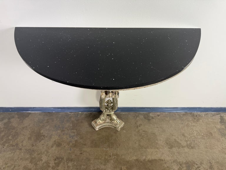 Italian Silvered Console w/ Granite Top
