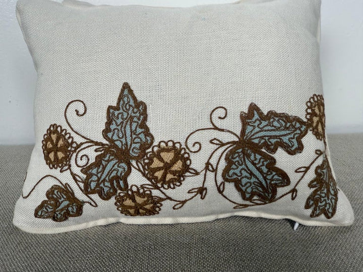 Pair of Linen Embroidered Pillows