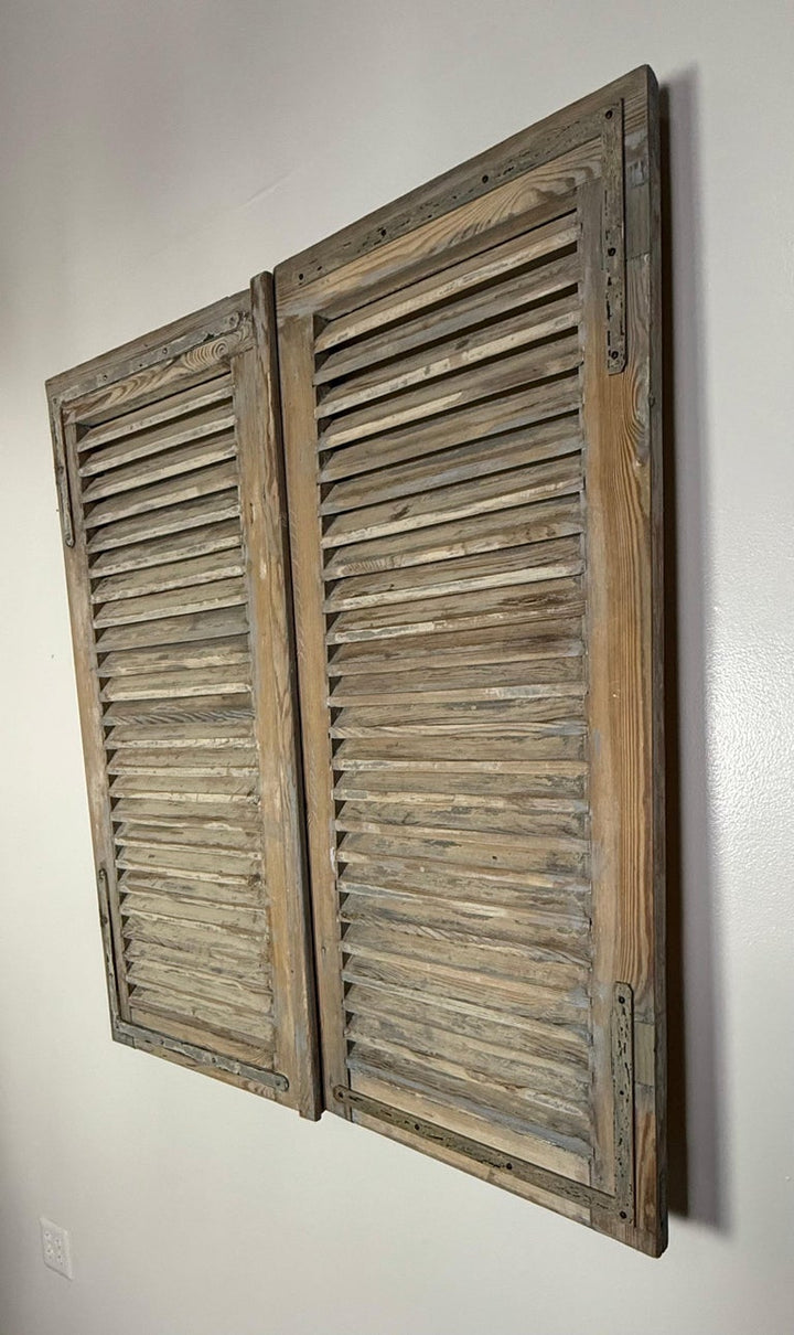19th C. Pair of French Painted Shutters