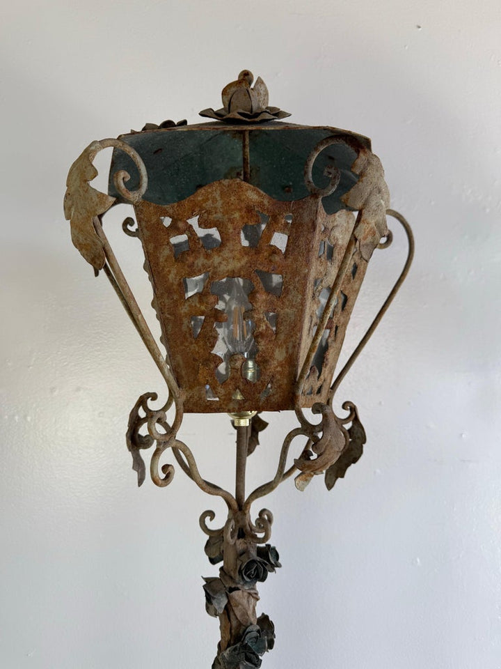 Pair of French Wrought Iron Standing Lanterns