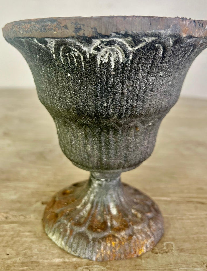 Pair of Petite French Cast Iron Urns