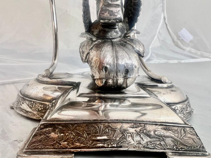 Ornate Wilcox Silverplate Serving Dish w/ Angels