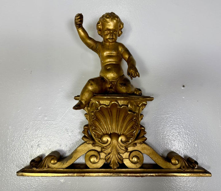 19th C. Giltwood Cherub Fragment