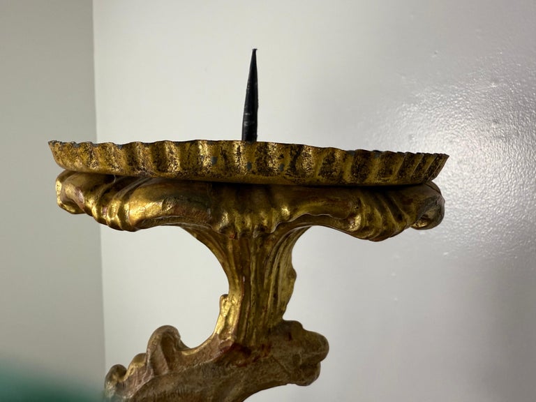 19th C. Italian Giltwood Candlestick