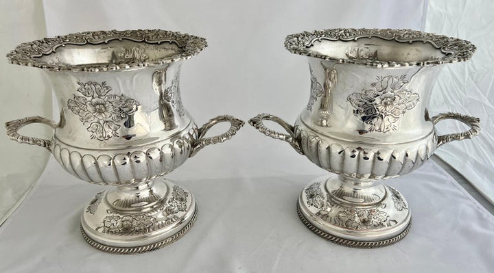 Pair of Early 19th Century English Sheffield Wine Coolers by Boulton