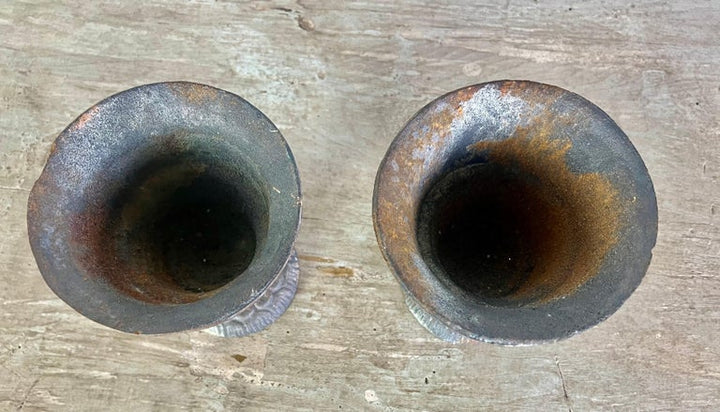 Pair of Petite French Cast Iron Urns