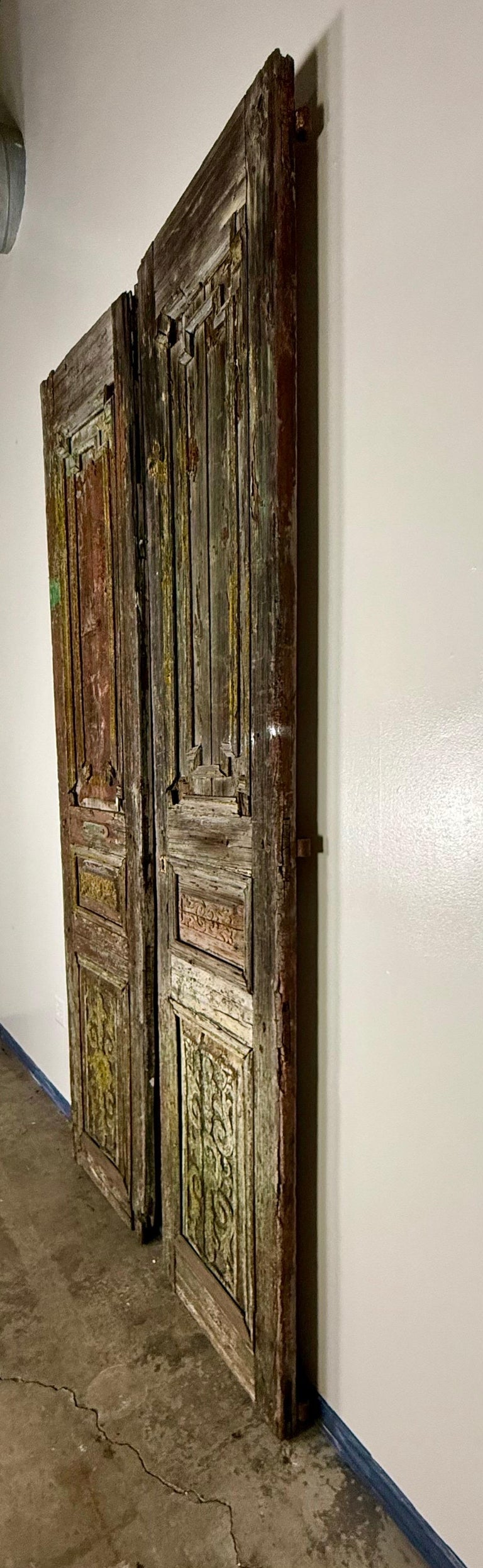 Pair of 19th C. Rustic Painted Doors