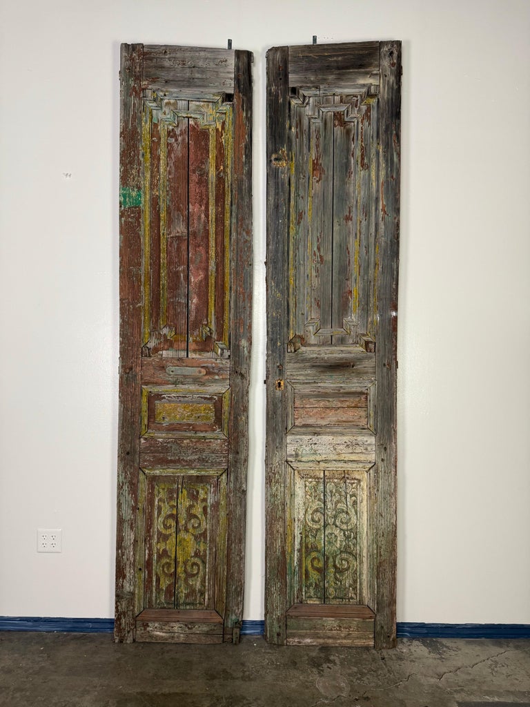 Pair of 19th C. Rustic Painted Doors