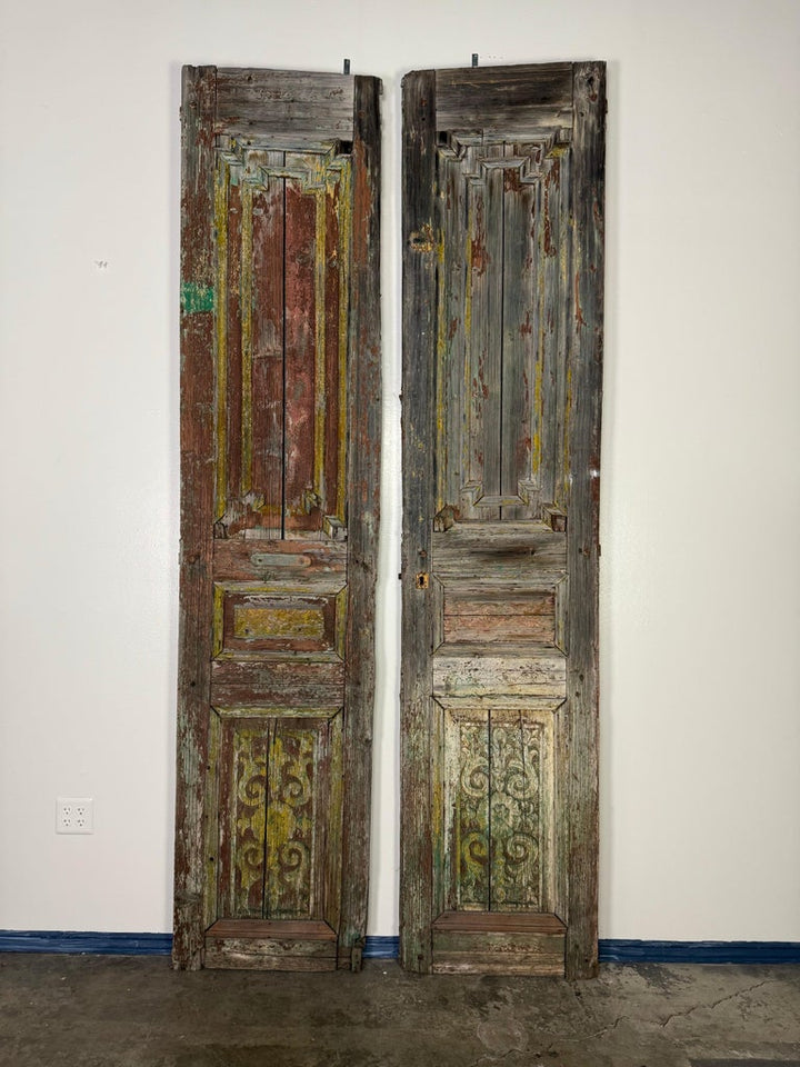 Pair of 19th C. Rustic Painted Doors