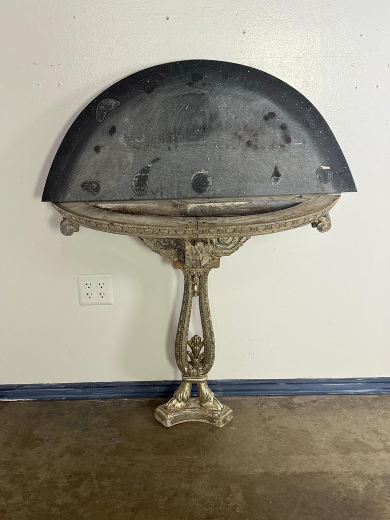 Italian Silvered Console w/ Granite Top