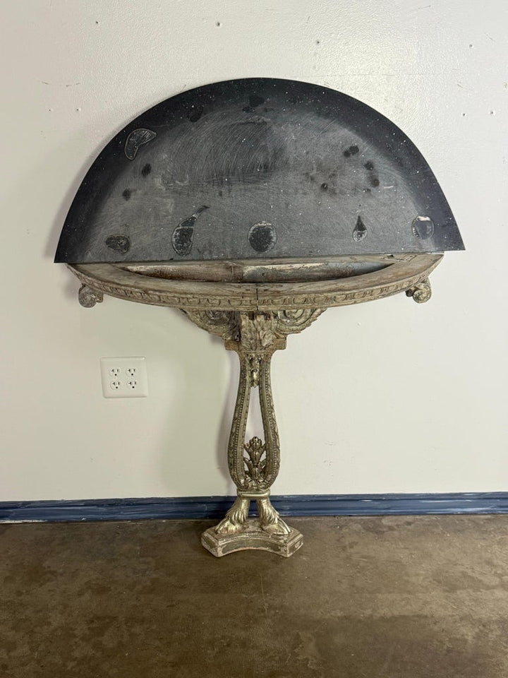 Italian Silvered Console w/ Granite Top