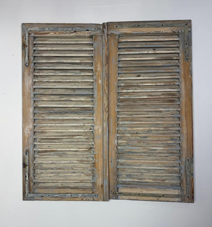 19th C. Pair of French Painted Shutters