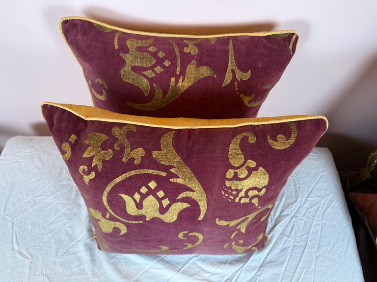 Pair of Stenciled Velvet Nomi Textile Pillows