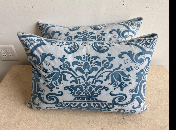 Pair of Blue Venetian Fortuny Pillows
