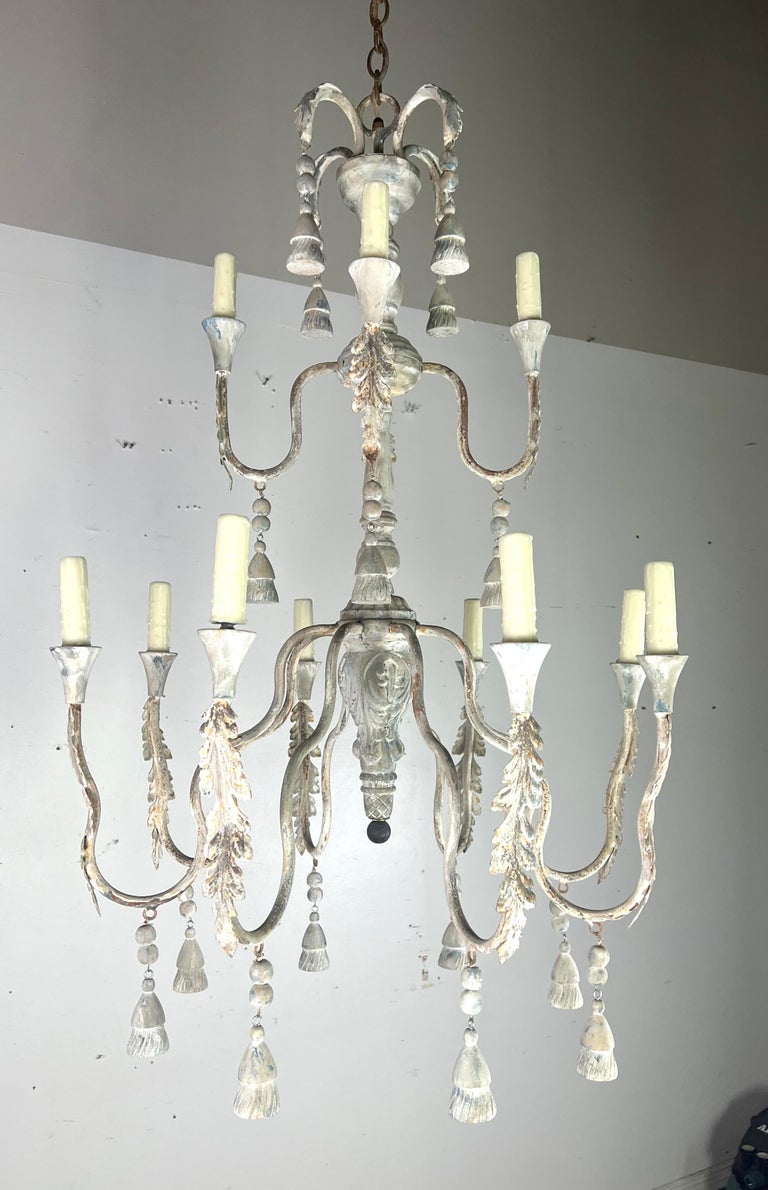 12-Light Tuscan Style Two-Tier Chandelier