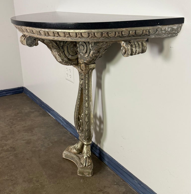 Italian Silvered Console w/ Granite Top