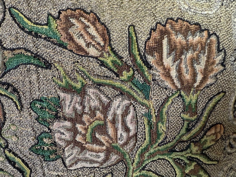 Antique Metallic Embroidered Textile Pillows