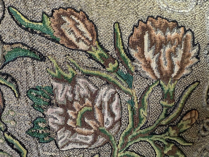 Antique Metallic Embroidered Textile Pillows