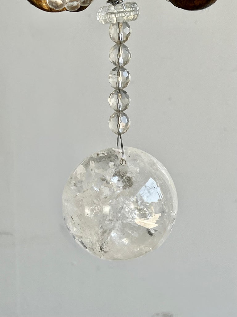 Monumental Wrought Iron & Rock Crystal Chandelier