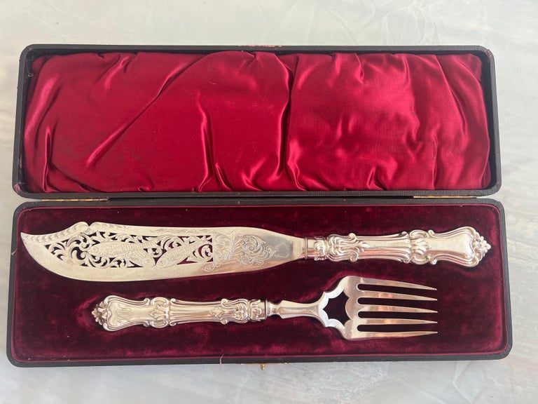 Victorian Silver Fish Serving Set-Early 20th Century