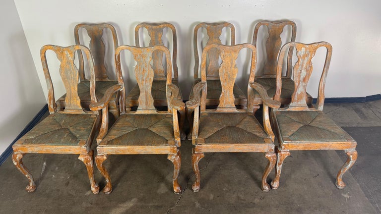Set of Eight Queen Anne Dining Chairs