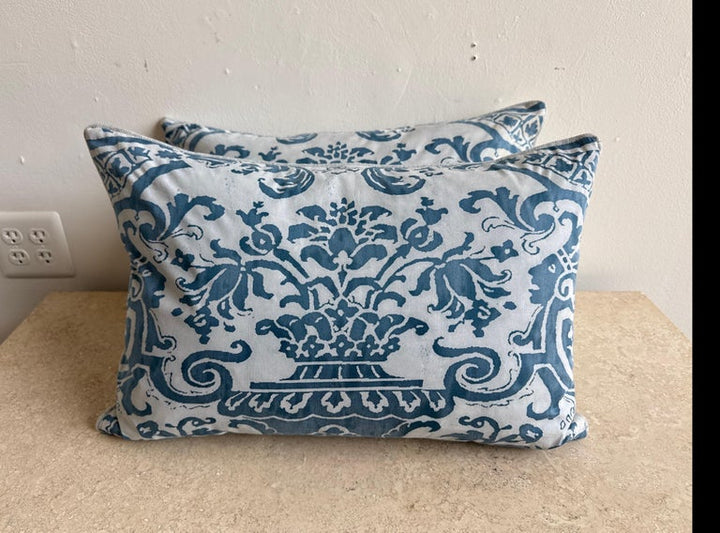 Pair of Blue Venetian Fortuny Pillows