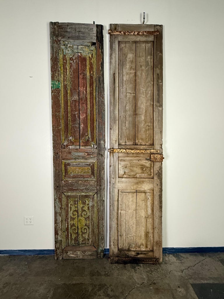 Pair of 19th C. Rustic Painted Doors