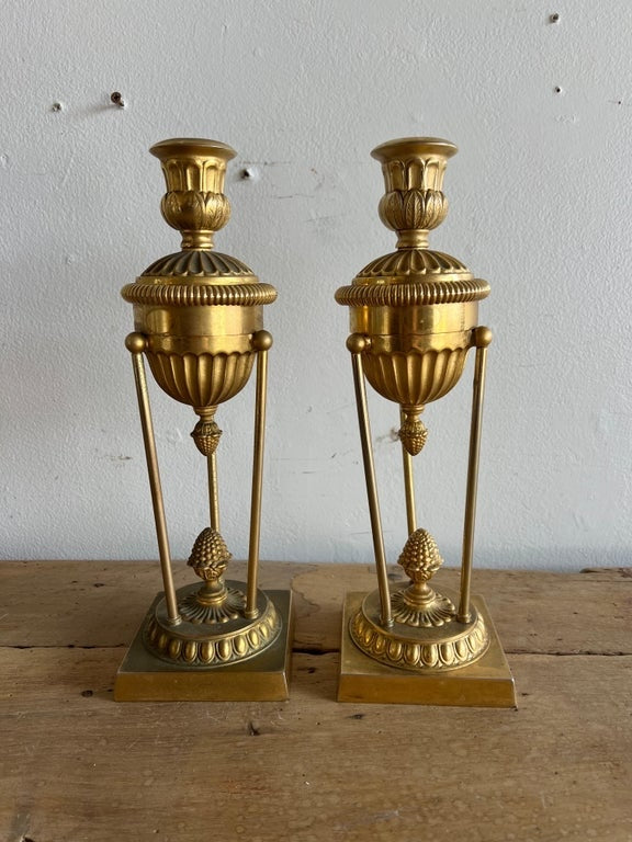 Early 20th Century Bronze Candle Holders