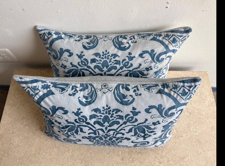Pair of Blue Venetian Fortuny Pillows