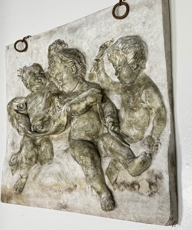 Bas-Relief Artwork of Cherubic Figures C. 1900