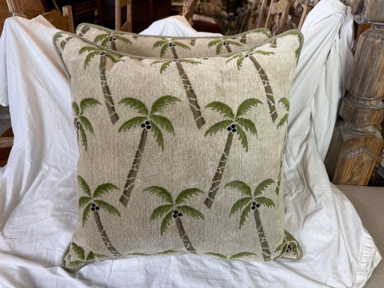 Pair of Schumacher Textile Pillows "Coconut Grove"