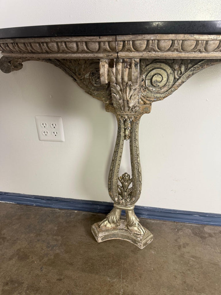 Italian Silvered Console w/ Granite Top