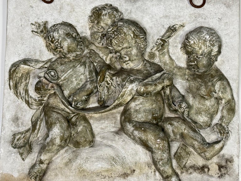 Bas-Relief Artwork of Cherubic Figures C. 1900