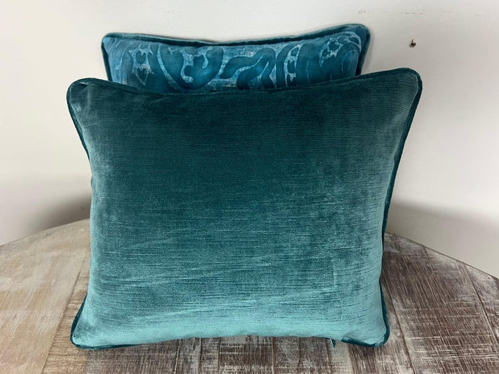 Pair of Custom Blue Fortuny Style Pillows