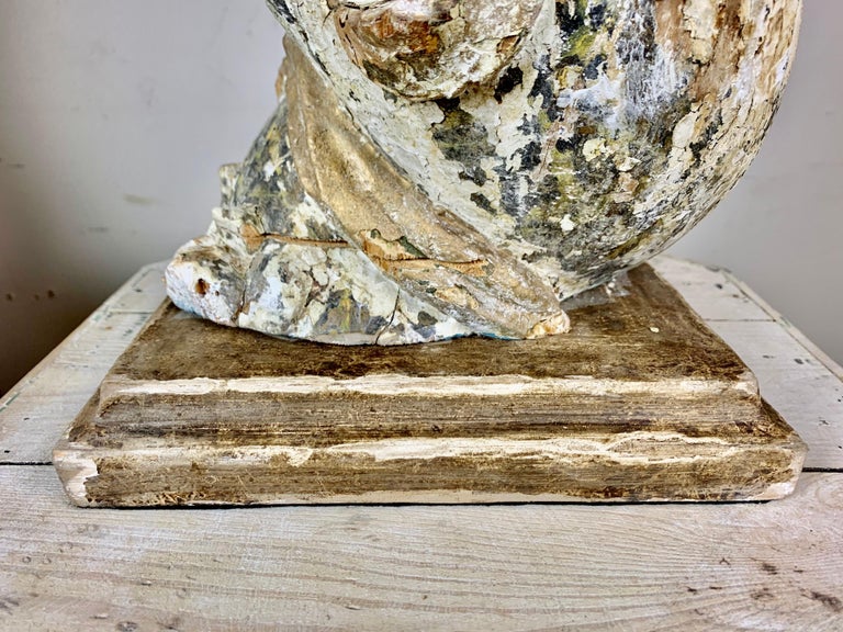 Italian Painted Column Lamps with Parchment Shades, Pair