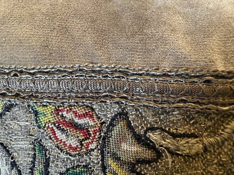 Antique Metallic Embroidered Textile Pillows