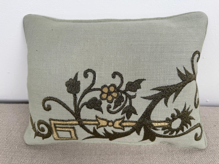 Pair of Linen Embroidered Pillows