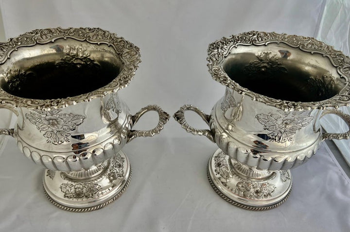 Pair of Early 19th Century English Sheffield Wine Coolers by Boulton