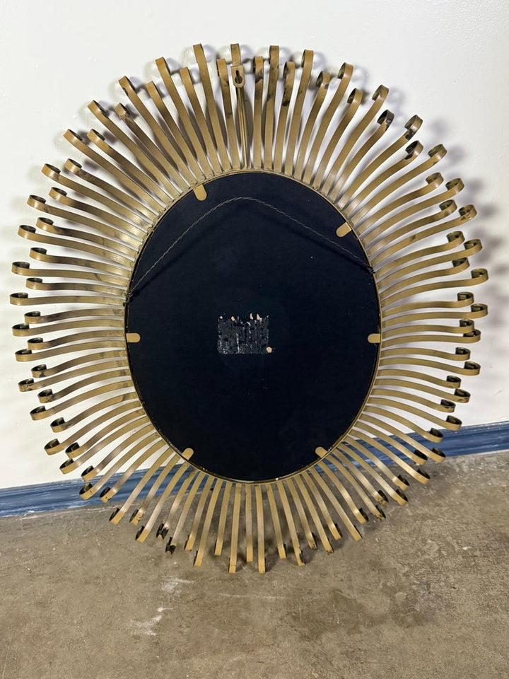 Pair of Hollywood Regency Style Sunburst Mirrors