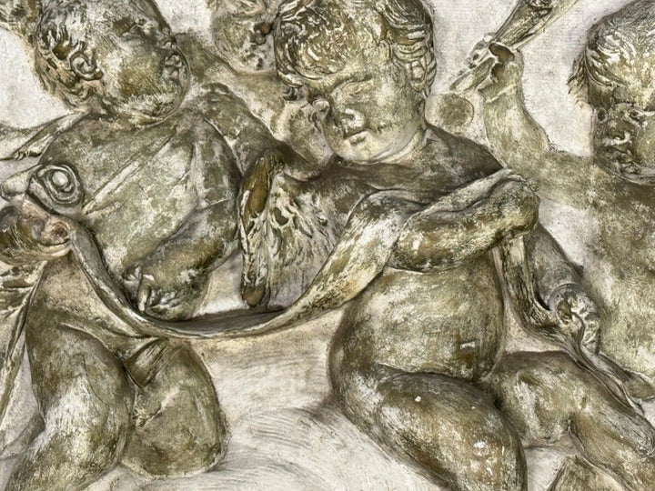 Bas-Relief Artwork of Cherubic Figures C. 1900