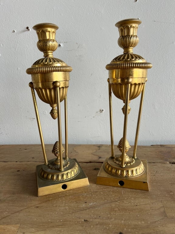 Early 20th Century Bronze Candle Holders